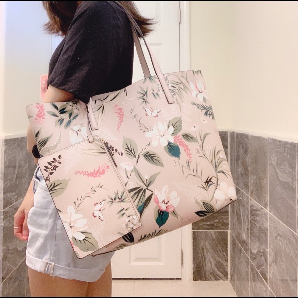 Kate Spade Mya Botanical Reversible Tote & Wallet - Picture 8 of 8